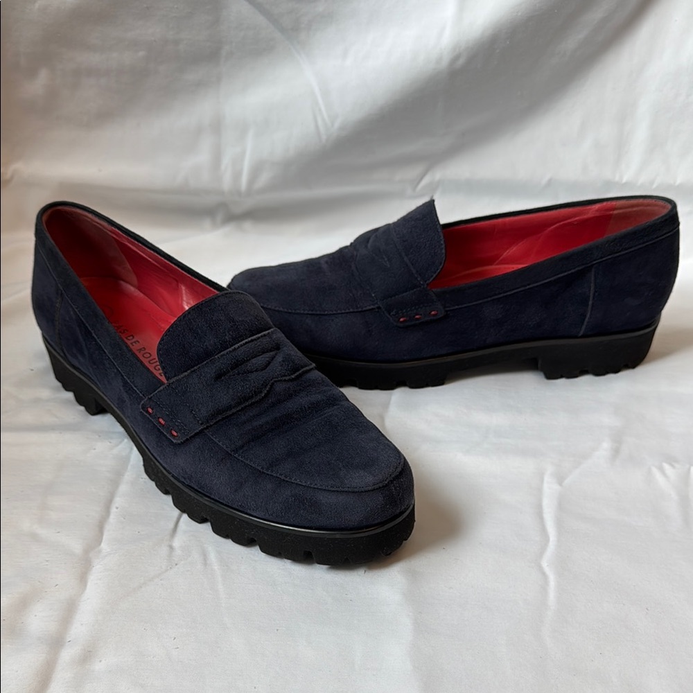 Italian Navy Suede Loafers
